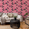 Charcoal and Hot Pink Wallpaper