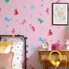 Cosmic Cats Wallpaper in Cherry Red and Teal Tabby on Powder Puff