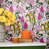 Cottage Garden Wallpaper in Pink Dusk