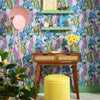 Cottage Garden Wallpaper in Sky Blue