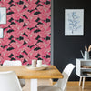 Hot Pink Banana Leaf Wallpaper