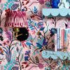 Eclectic Eden Wallpaper in Pink and Blue Sunset