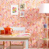 Garden of Eden Wallpaper in Pink Grapefruit, Tangerine and Grape