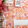 Garden of Eden Wallpaper in Pink Grapefruit, Tangerine and Grape