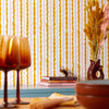 Get A Wiggle On Wallpaper in Mustard and Millennial Pink