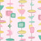 Happy Hour Wallpaper in Mint and Lemon on Strawberry Milkshake