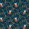 Let's Make A Den Wallpaper in Midnight Blue and Fox Orange