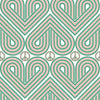 Green and Peach 60's Wallpaper