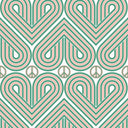 Green and Peach 60's Wallpaper