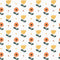 Rose Sketch Wallpaper in Orange on White