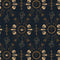 Spellbound Wallpaper in Midnight Blue and Mustard