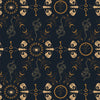 Spellbound Wallpaper in Midnight Blue and Mustard