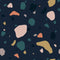 Asteroid filled wallpaper with a navy background