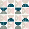 Diablo Wallpaper in Whale Blue, Desert Sage and Powder Pink