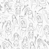 Monochrome Line Art Wallpaper