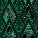 Emerald Art Deco Wallpaper