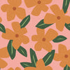 Orange and Pink Retro Flower Print