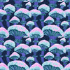 Fun Guy Wallpaper in Midnight Navy, Sky Blue and Pink