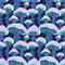 Fun Guy Wallpaper in Midnight Navy, Sky Blue and Pink