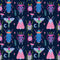 Juicy Beetle Wallpaper in Brights on Navy