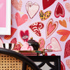 Wild at Heart Wallpaper in Shades of Orange and Pink on Palma Violet