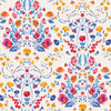 Forget Me Not Wallpaper in Citrus, Fuschia and Cobalt Blue