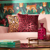 Lady Leopard Cushion in Bold Burgundy