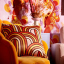 Keep On Rollin' Cushion in Burnt Orange, Ochre, Toffee Brown and Sand