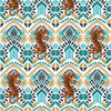 Clawdia Wallpaper in Gold and Teal