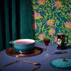 Dahling Morris Wallpaper in Evergreen, Lime Zest and Dusty Rose