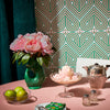 Peace and Love Wallpaper in Mint Green and Peach