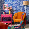 Mad for Matisse Wallpaper in Cobalt Blue and White