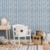 Children's Nursery with Blue Geometric Wallpaper