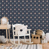 Children's Nursery with Blue Floral Wallpaper