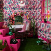 Pandora Wallpaper in Fuschia, Jade and Lime