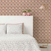 Polka Dot Bedding and Peach Floral Wallpaper