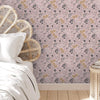 Bedroom with Dusty Pink Floral Wallpaper