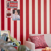 Signature Stripe Wallpaper in Candy Floss and Poison Apple