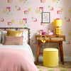 Space Race Wallpaper in Electric Brights on Candy Floss