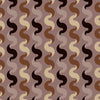 Thumbnail of vintage geometric wallpaper in caramel, black on vintage mauve colourway 