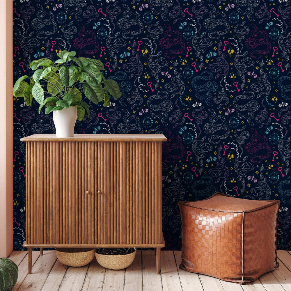 Medusa Wallpaper in Liquorice Allsorts