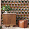 Tigerlily Wallpaper in Emerald Green, Pink and Orange