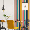 Yellow and Pink Striped Wallpaper